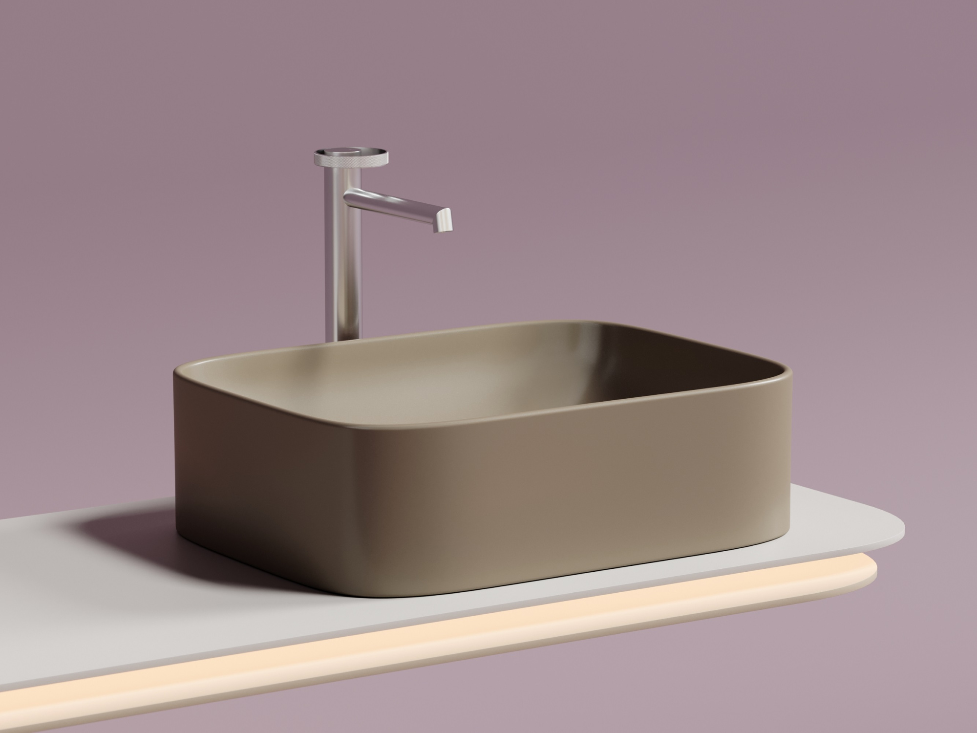 Умывальник чаша накладная прямоугольная CN6052MC