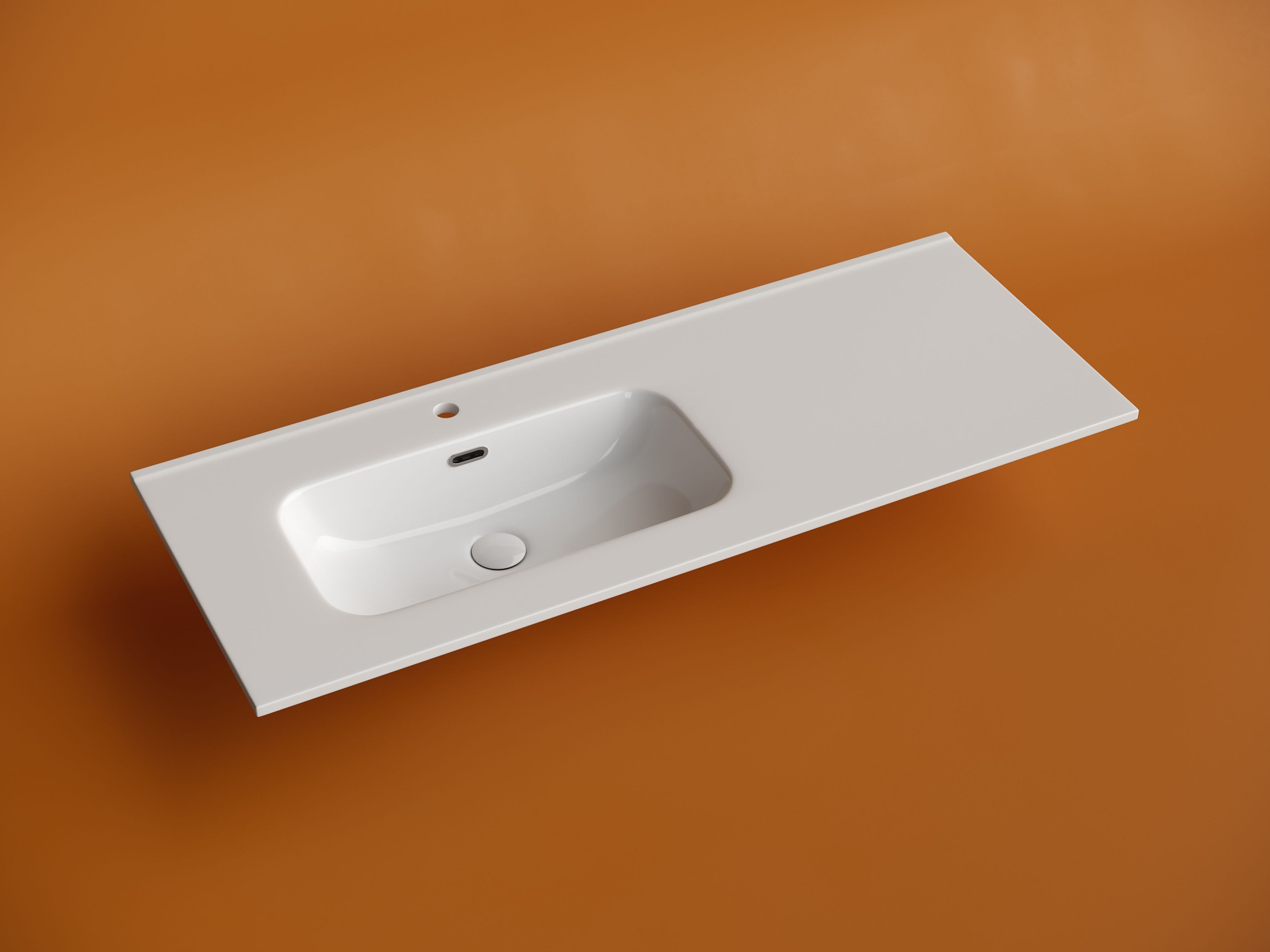 Раковина накладная мебельная, чаша слева, с отверстием под смеситель CN7006L