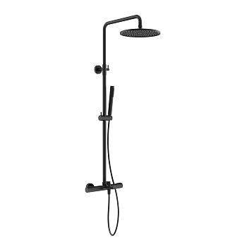 Душевая стойка с термостатом и изливом Etna, черный матовый SC9008MB