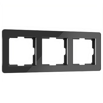 Рамка на 3 поста Acrylic черный Werkel