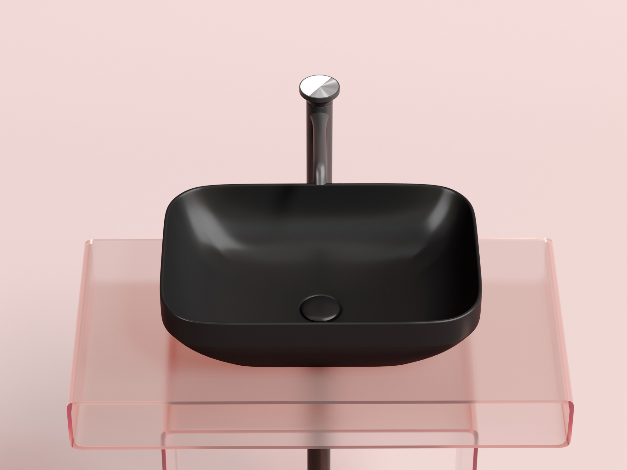 Умывальник чаша накладная прямоугольная CN6055MB