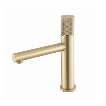 Смеситель Vincea Groove VBF-4G1BG4 на раковину брашированное золото