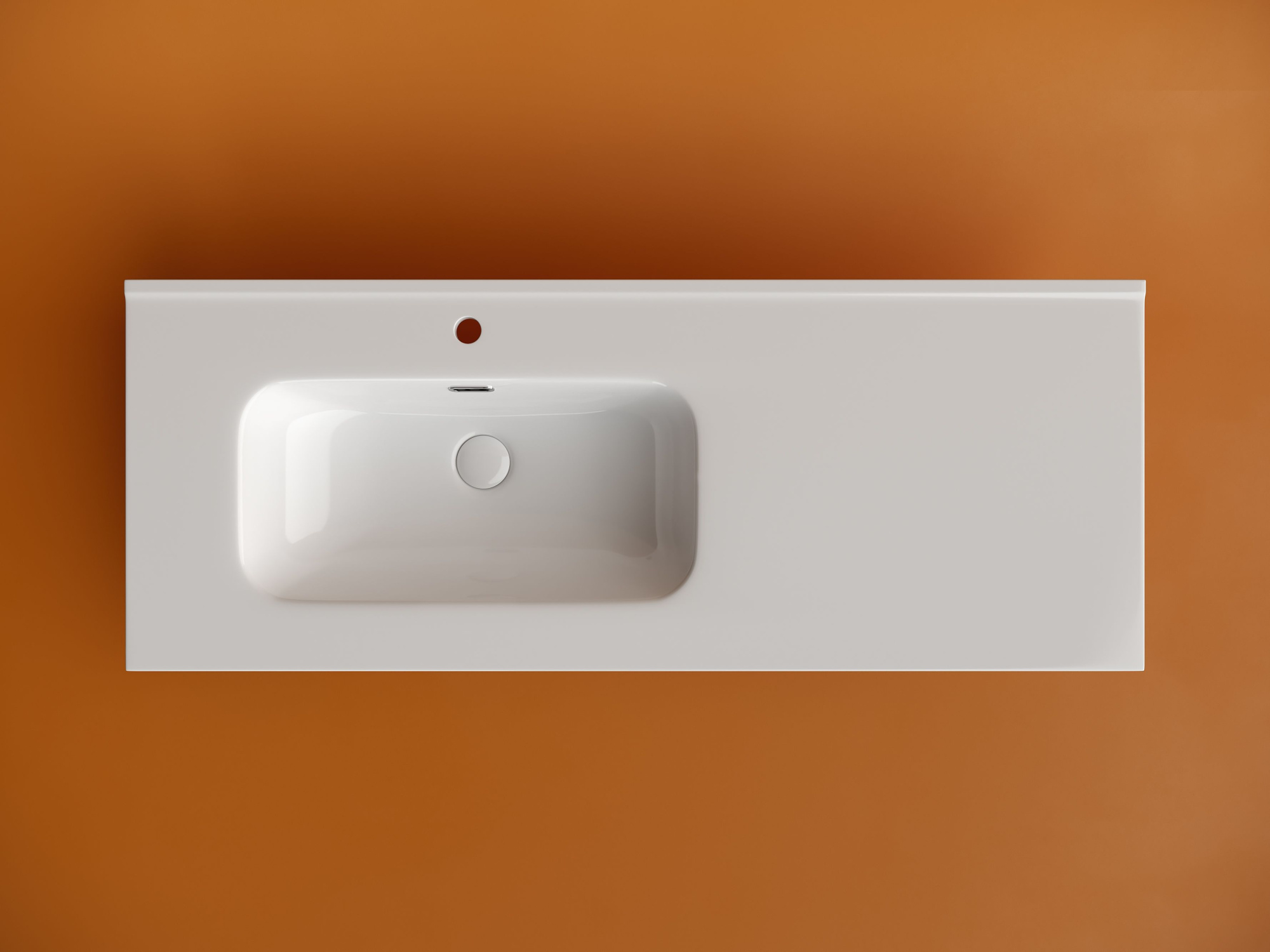 Раковина накладная мебельная, чаша слева, с отверстием под смеситель CN7006L