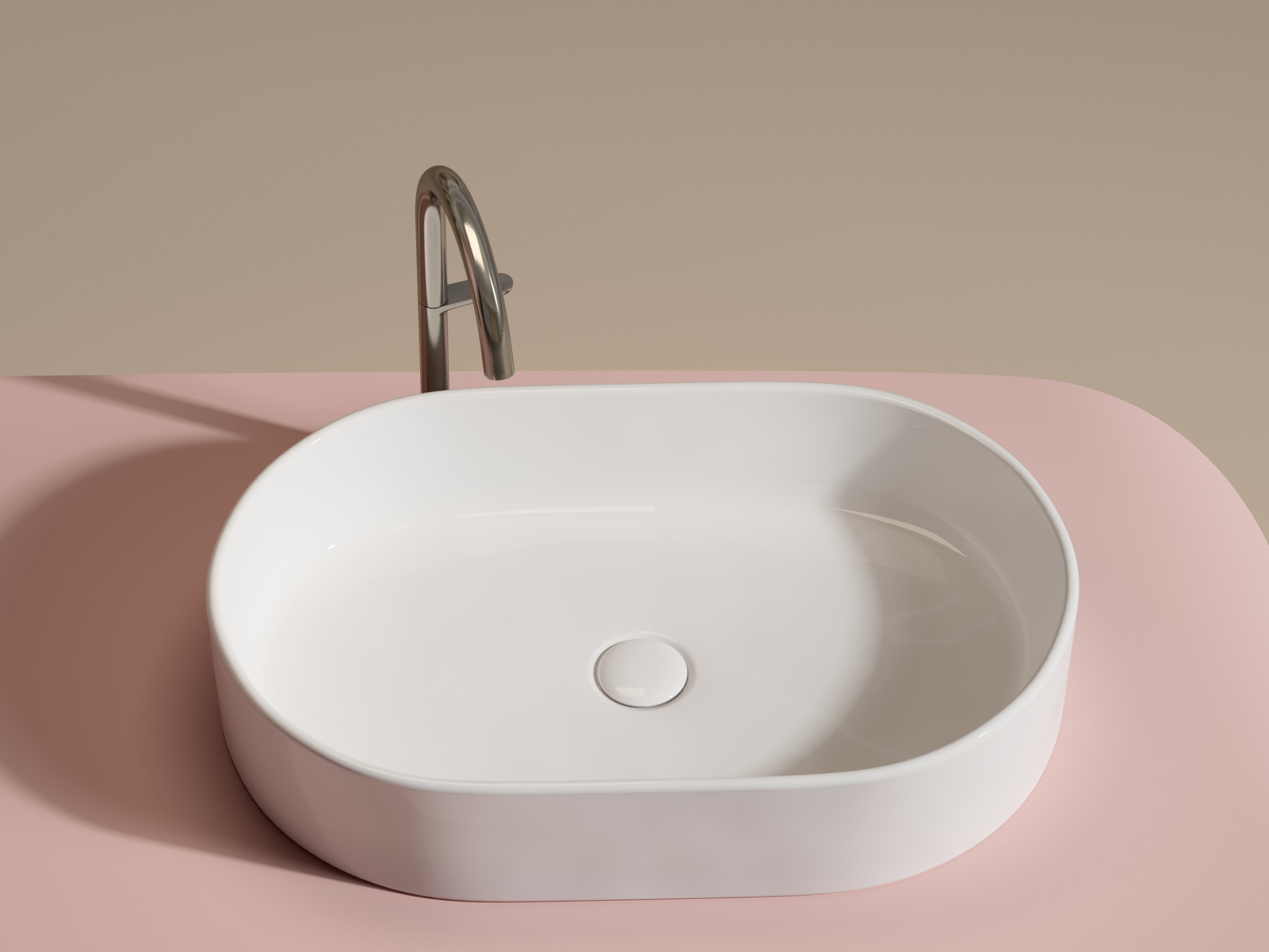 Умывальник чаша накладная овальная CN6048