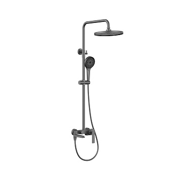 Душевая стойка Vincea VSFS-413GM настенная цвет вороненая сталь