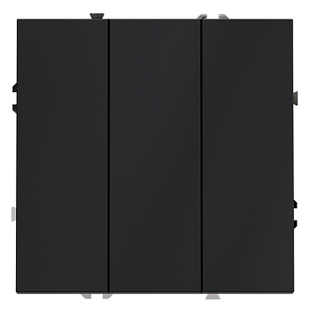 Выключатель встраиваемый VOLTUM S70 трехклавишный 10А, (графит)