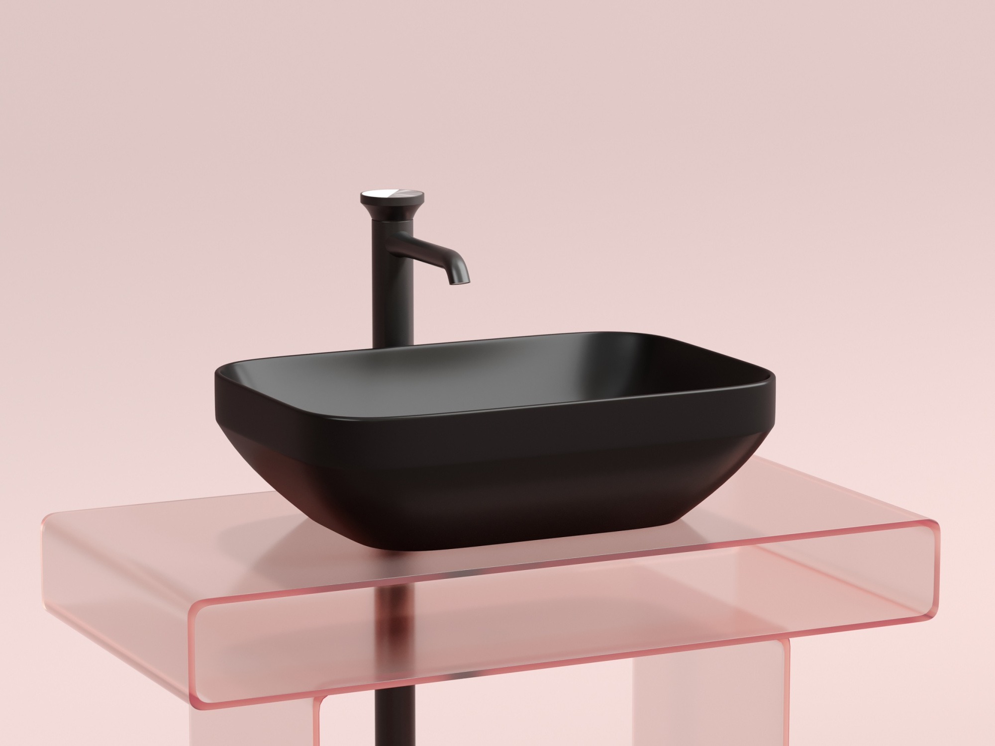 Умывальник чаша накладная прямоугольная CN6055MB