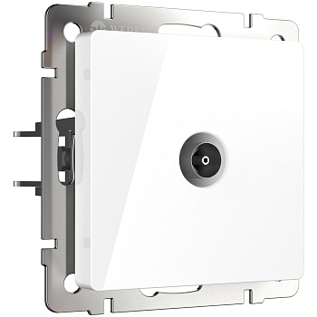 ТВ-розетка проходная (белый глянцевая) Werkel