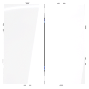 Перекрестный переключатель встраиваемый VOLTUM S70 двухклавишный 10А, (белый глянцевый)