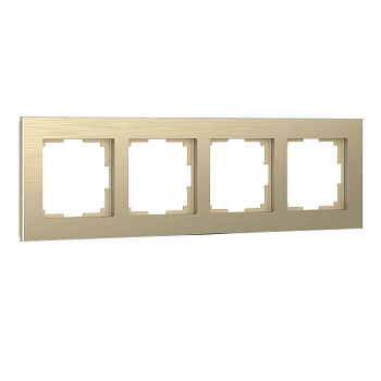 Рамка на 4 поста (шампань алюминий) Werkel