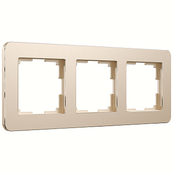 Рамка на 3 поста Platinum шампань Werkel