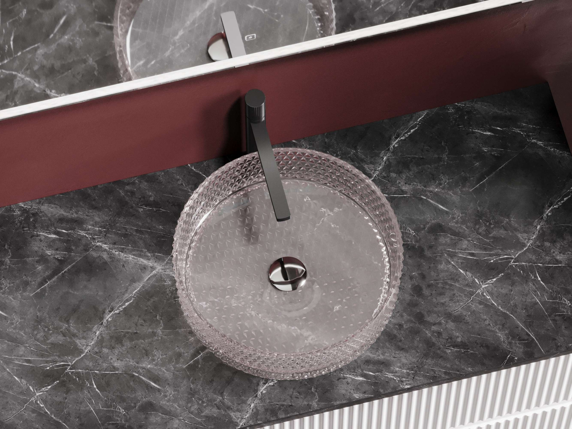 Умывальник чаша накладная круглая CN6061