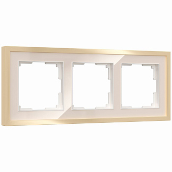 Рамка на 3 поста Baguette (айвори/латунь) Werkel