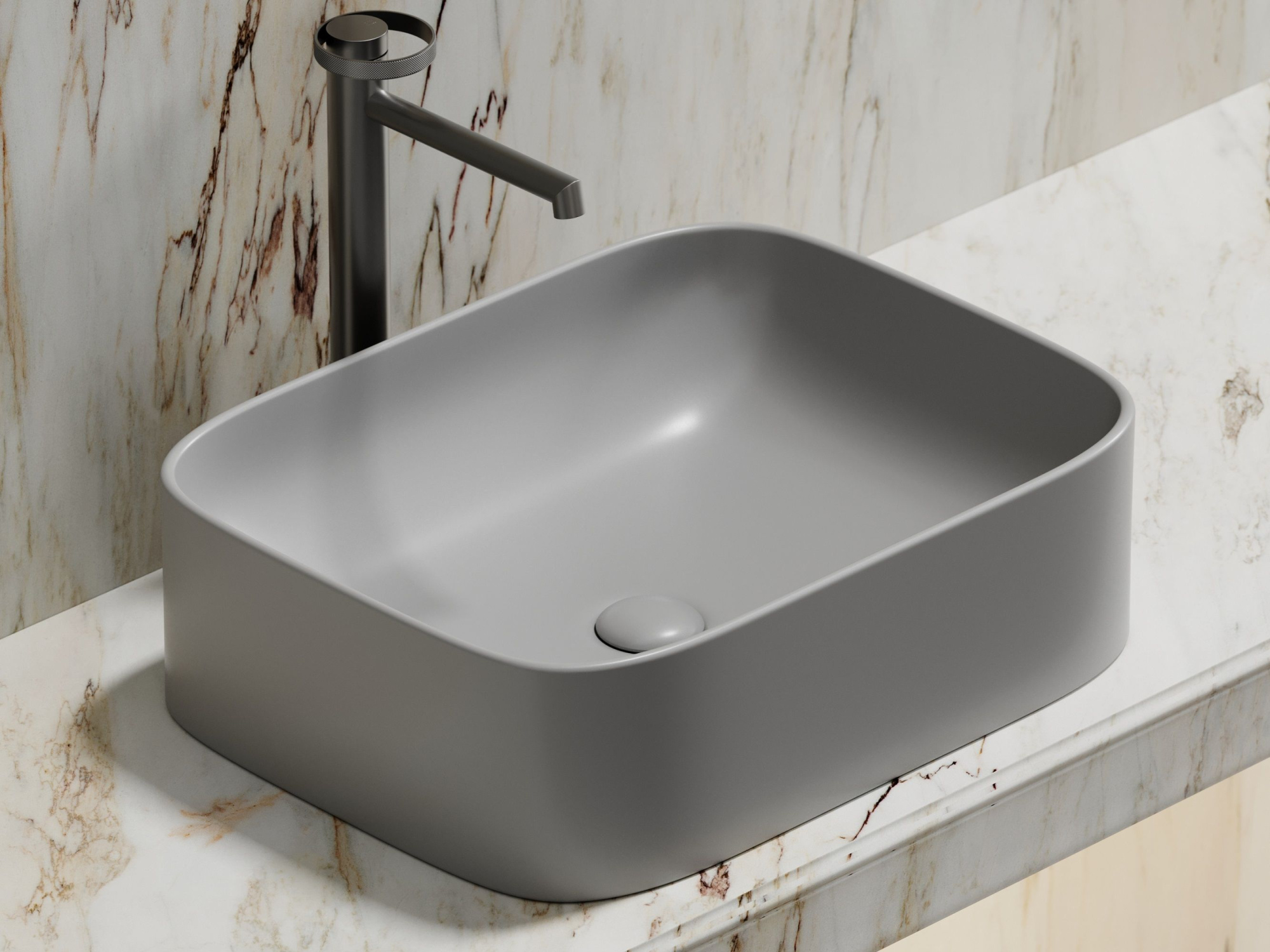 Умывальник чаша накладная прямоугольная CN6052MSG