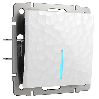 Выключатель одноклавишный проходной с подсветкой (белый) Werkel