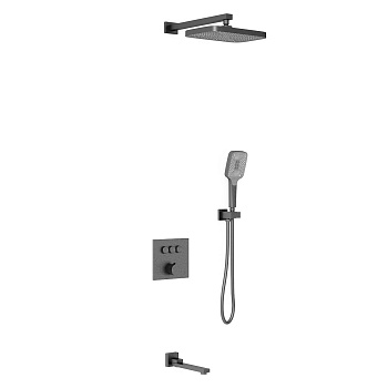 Душевая система Vincea VSFW-4311GM встраиваемая в стену цвет вороненая сталь