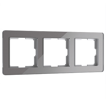 Рамка на 3 поста Acrylic графит Werkel