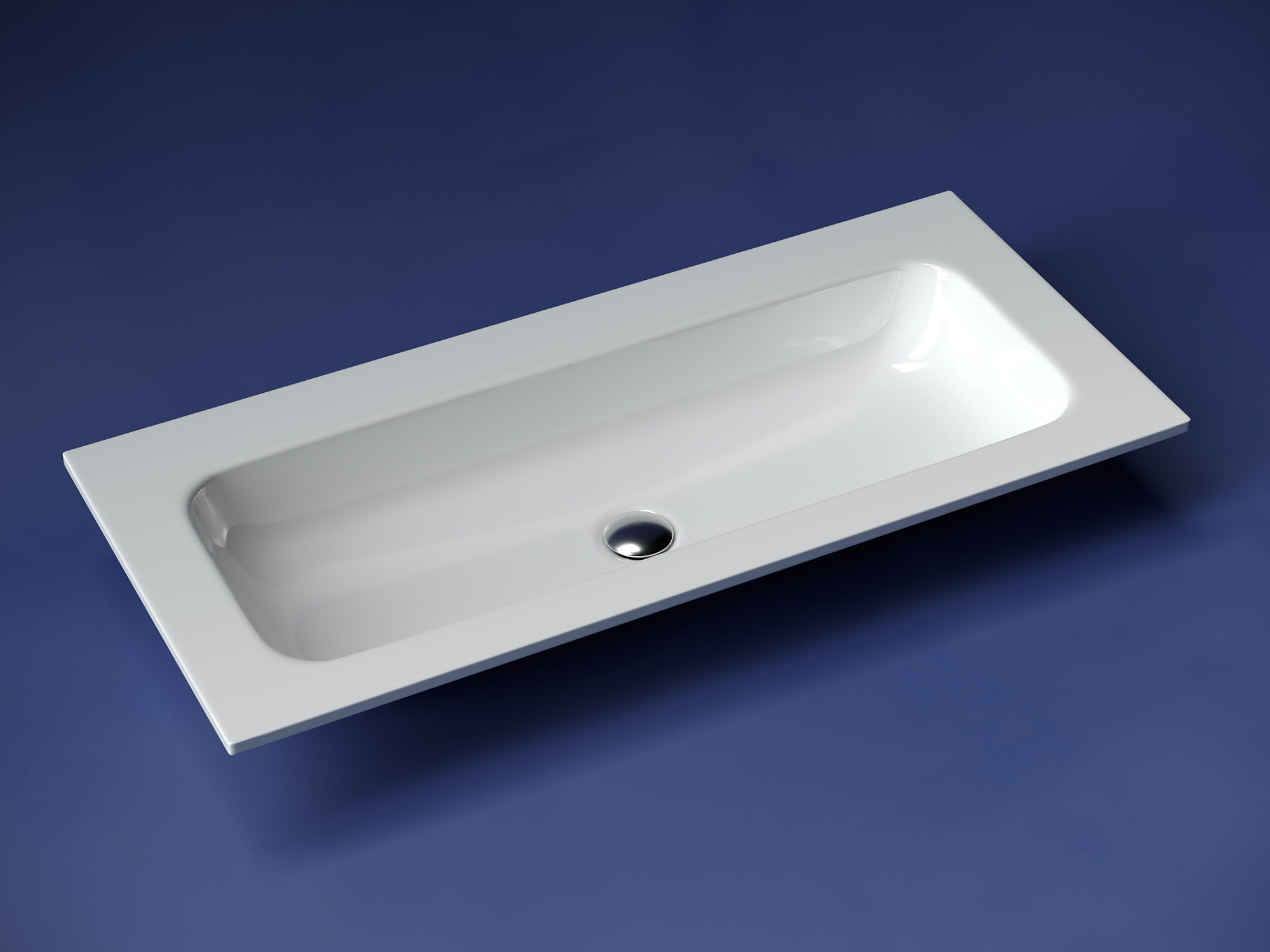 Раковина накладная прямоугольная, без отверстия под смеситель CN7013wx