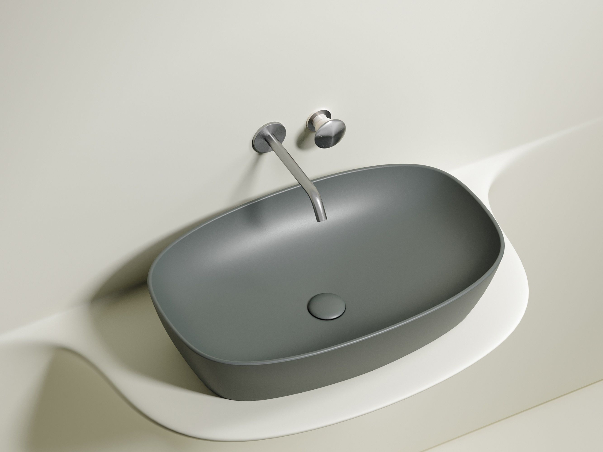 Умывальник чаша накладная овальная CN6049MH