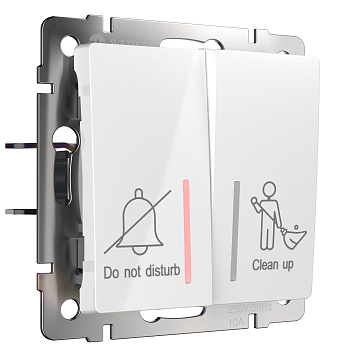 Выключатель двухклавишный для отелей (белый) Werkel