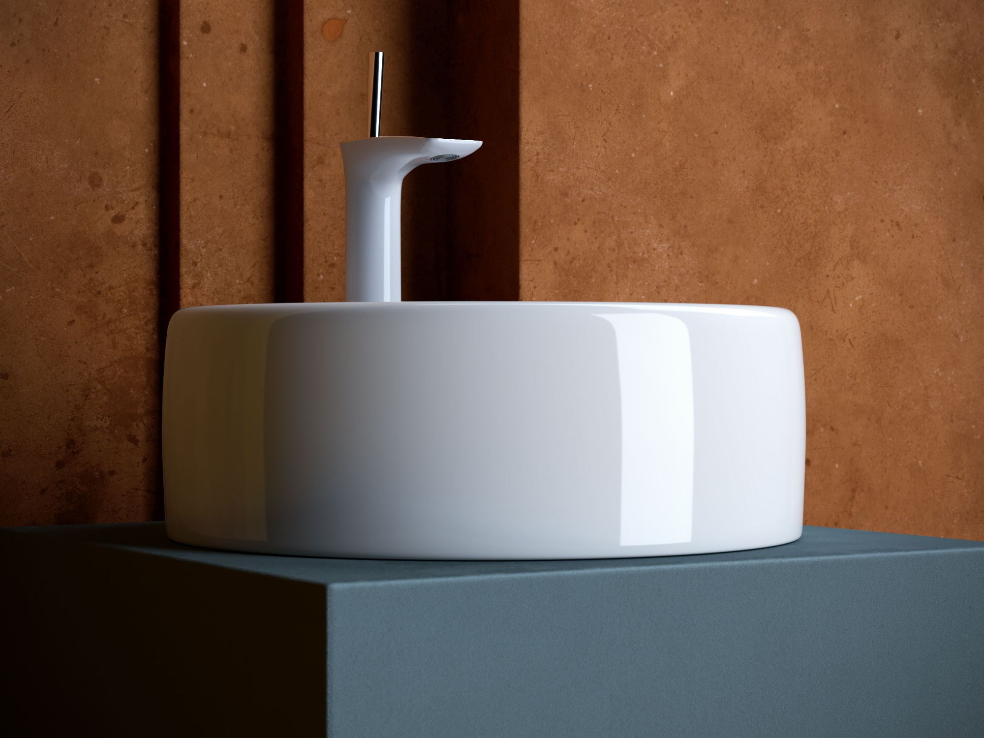 Умывальник чаша накладная круглая CN5027