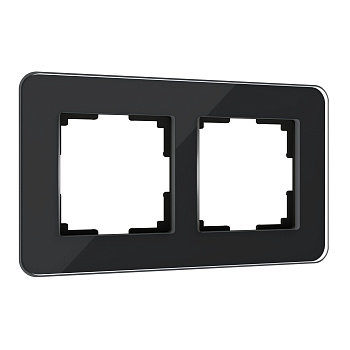 Рамка на 2 поста Elite (черный, стекло) Werkel