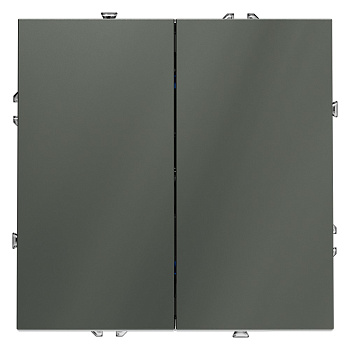 Выключатель встраиваемый VOLTUM S70 двухклавишный 10А, (титан)