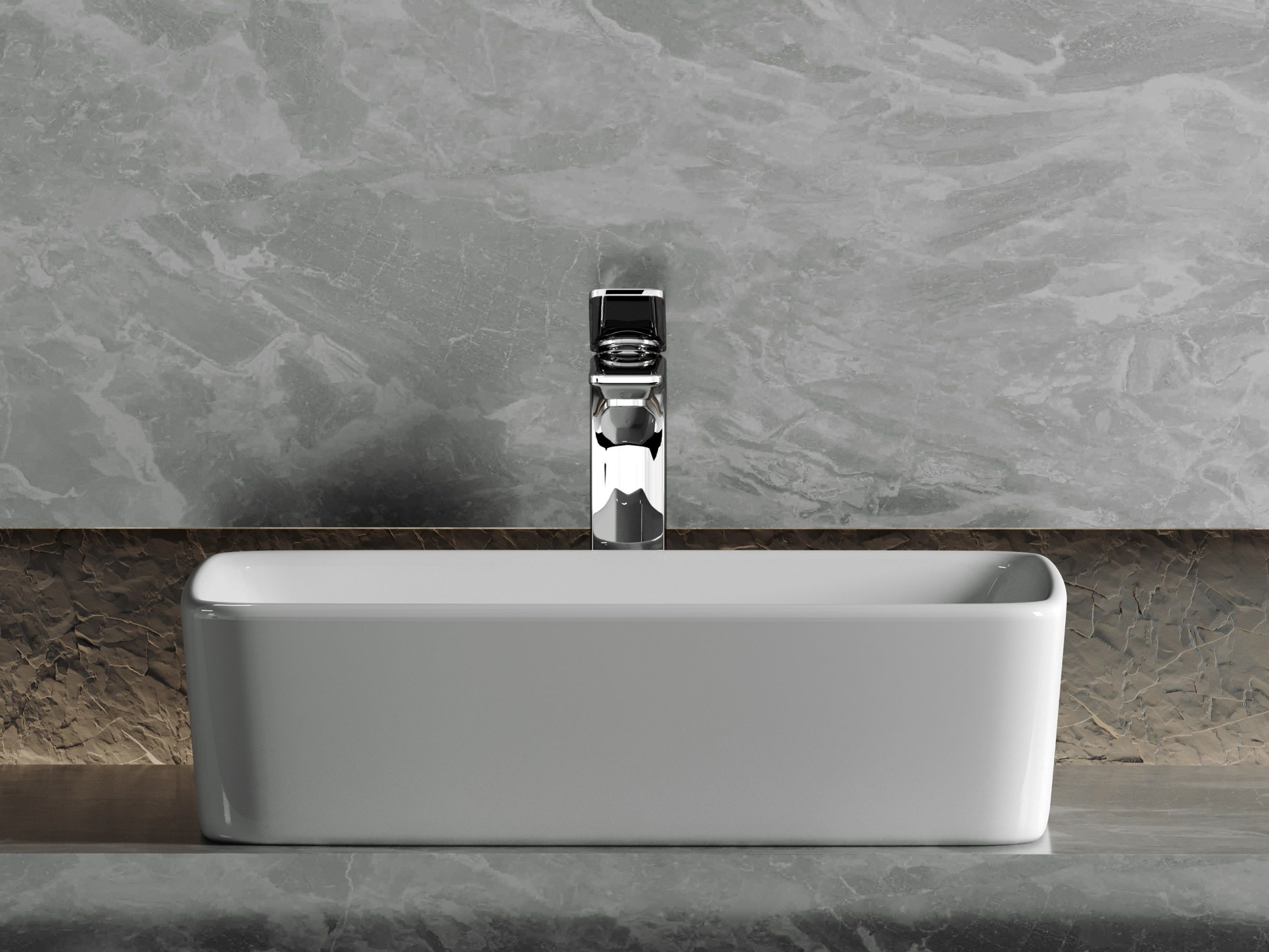 Умывальник чаша накладная прямоугольная CN6037