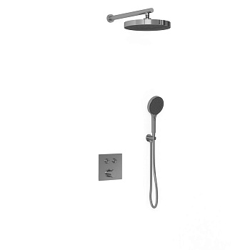 Душевая система Vincea VSFW-4I212GM встраиваемая в стену цвет вороненая сталь