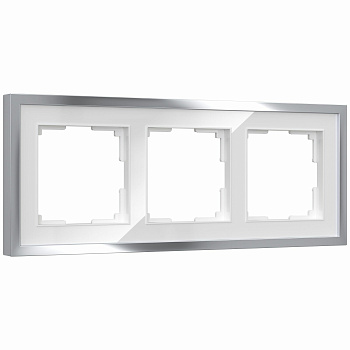 Рамка на 3 поста Baguette (белый/серебро) Werkel