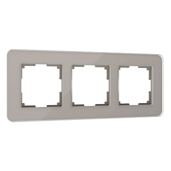 Рамка из стекла на 3 поста Elite дымчатый Werkel