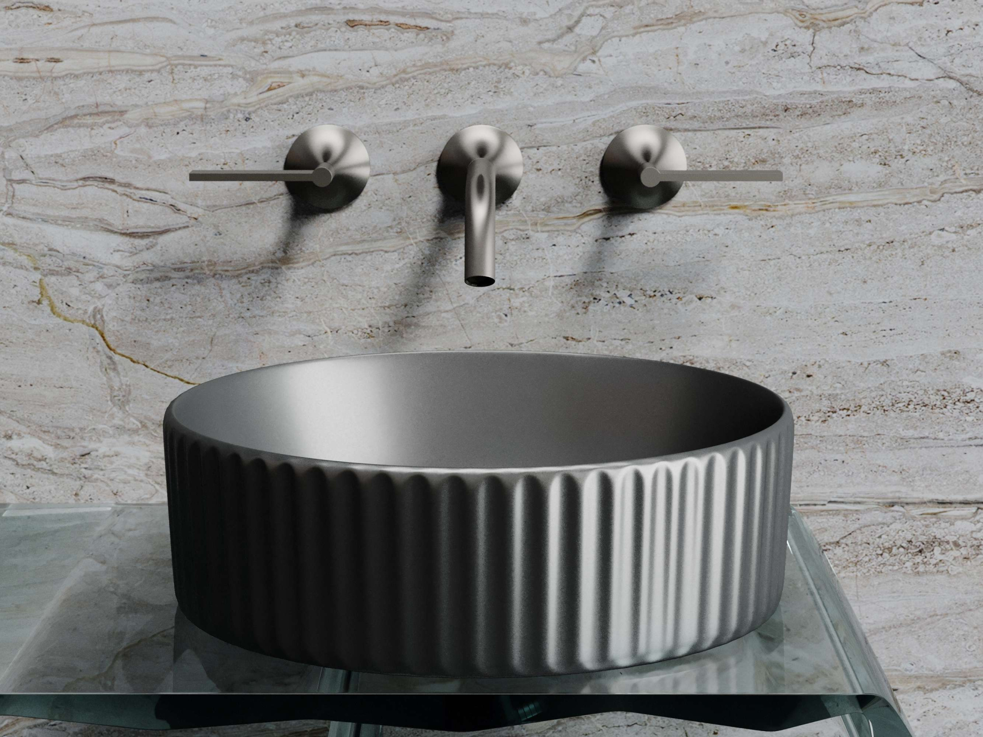 Умывальник чаша накладная круглая CN6057MDH