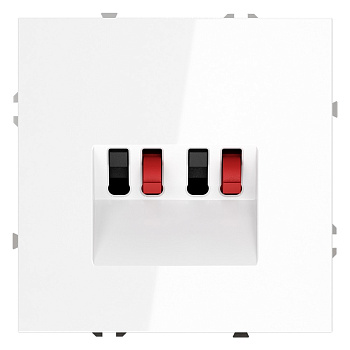 Розетка акустическая встраиваемая VOLTUM S70 4-местная, (белый глянцевый)