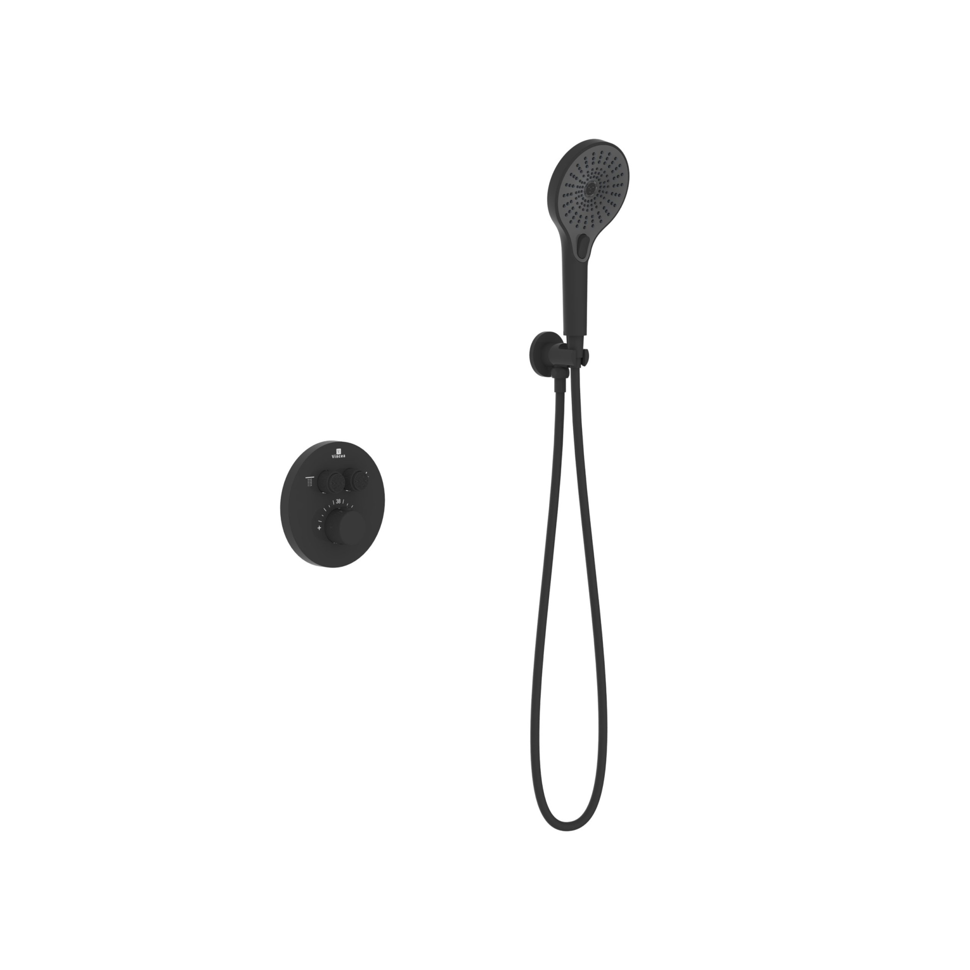 Душевая система Vincea Inspire VSFW-3I22MT5MB встраиваемая в стену цвет черный матовый