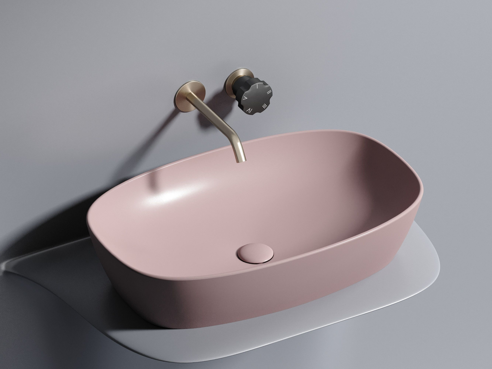 Умывальник чаша накладная овальная CN6049MP