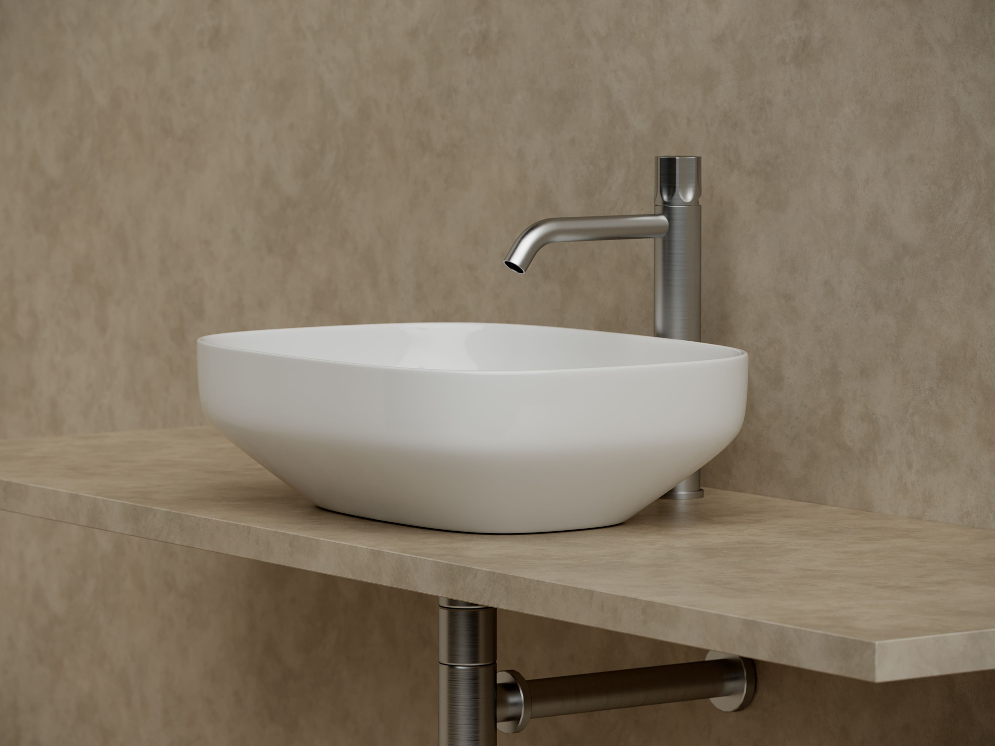 Умывальник чаша накладная прямоугольная CN5031