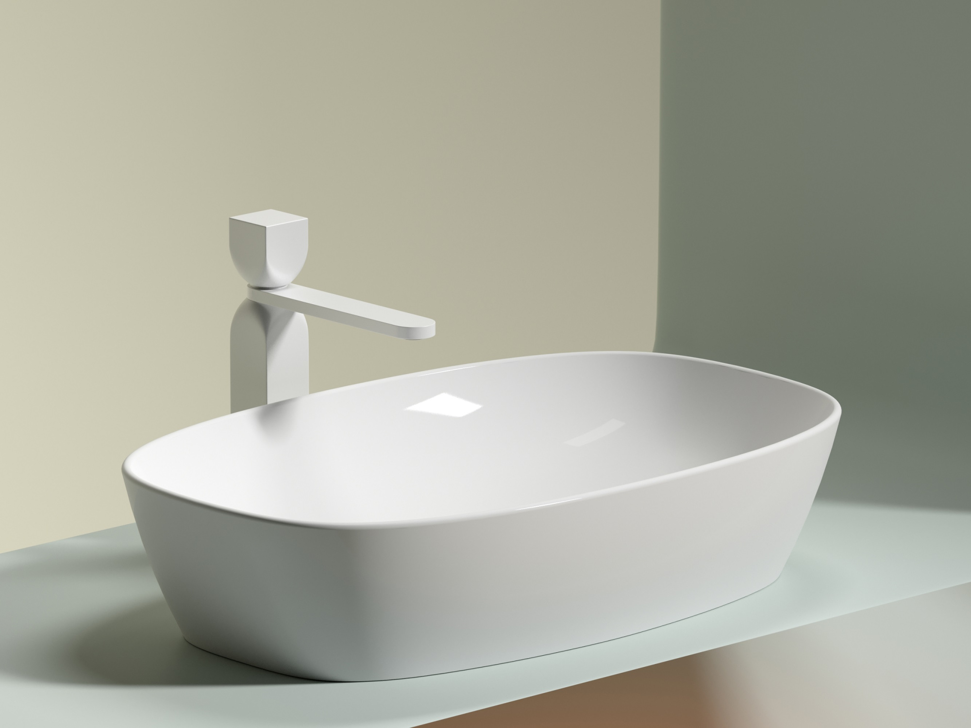 Умывальник чаша накладная овальная CN6049