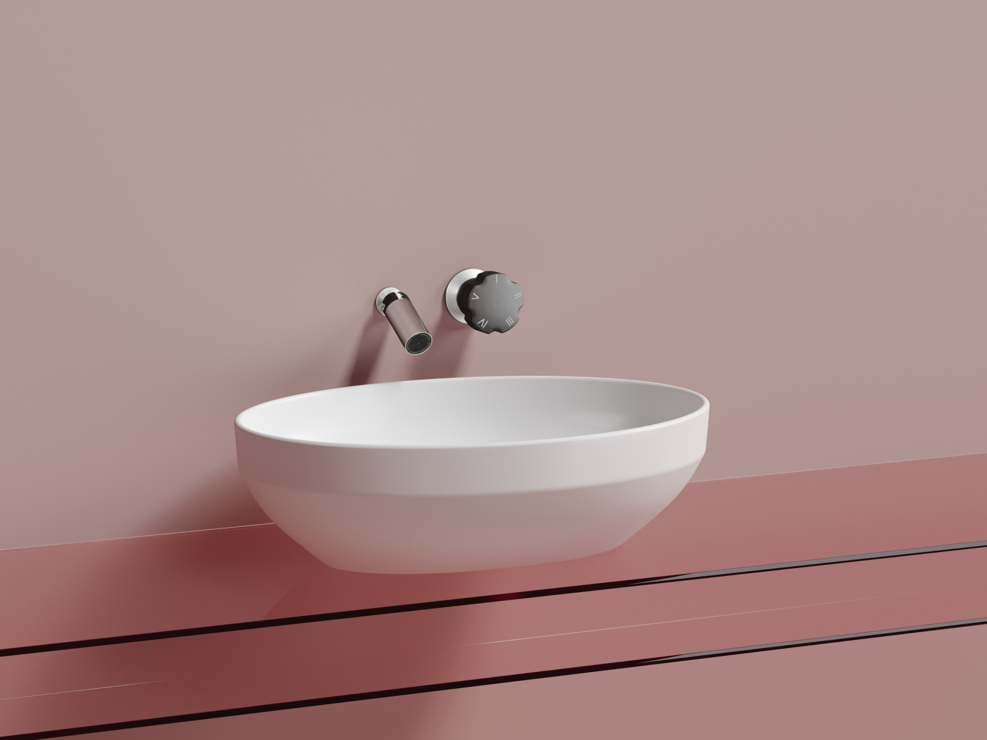 Умывальник чаша накладная овальная CN6056MW