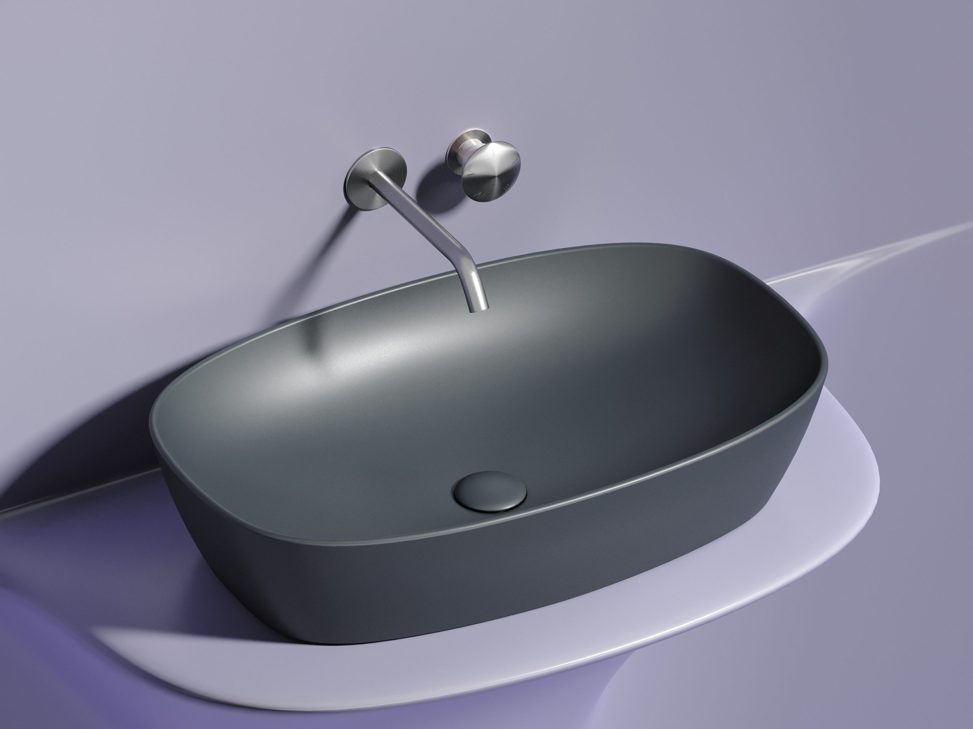 Умывальник чаша накладная овальная CN6049MDH