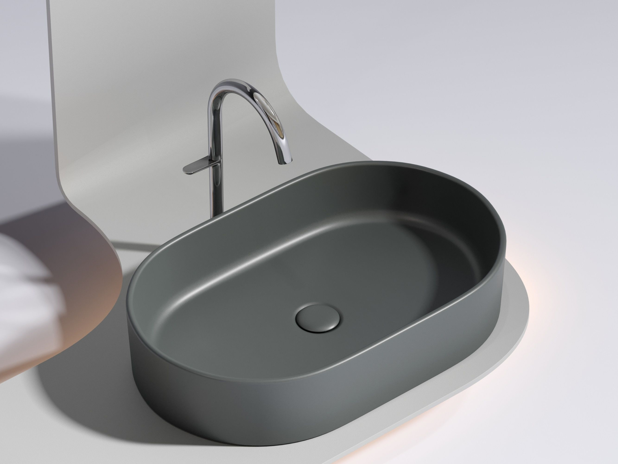 Умывальник чаша накладная овальная CN6048MDH