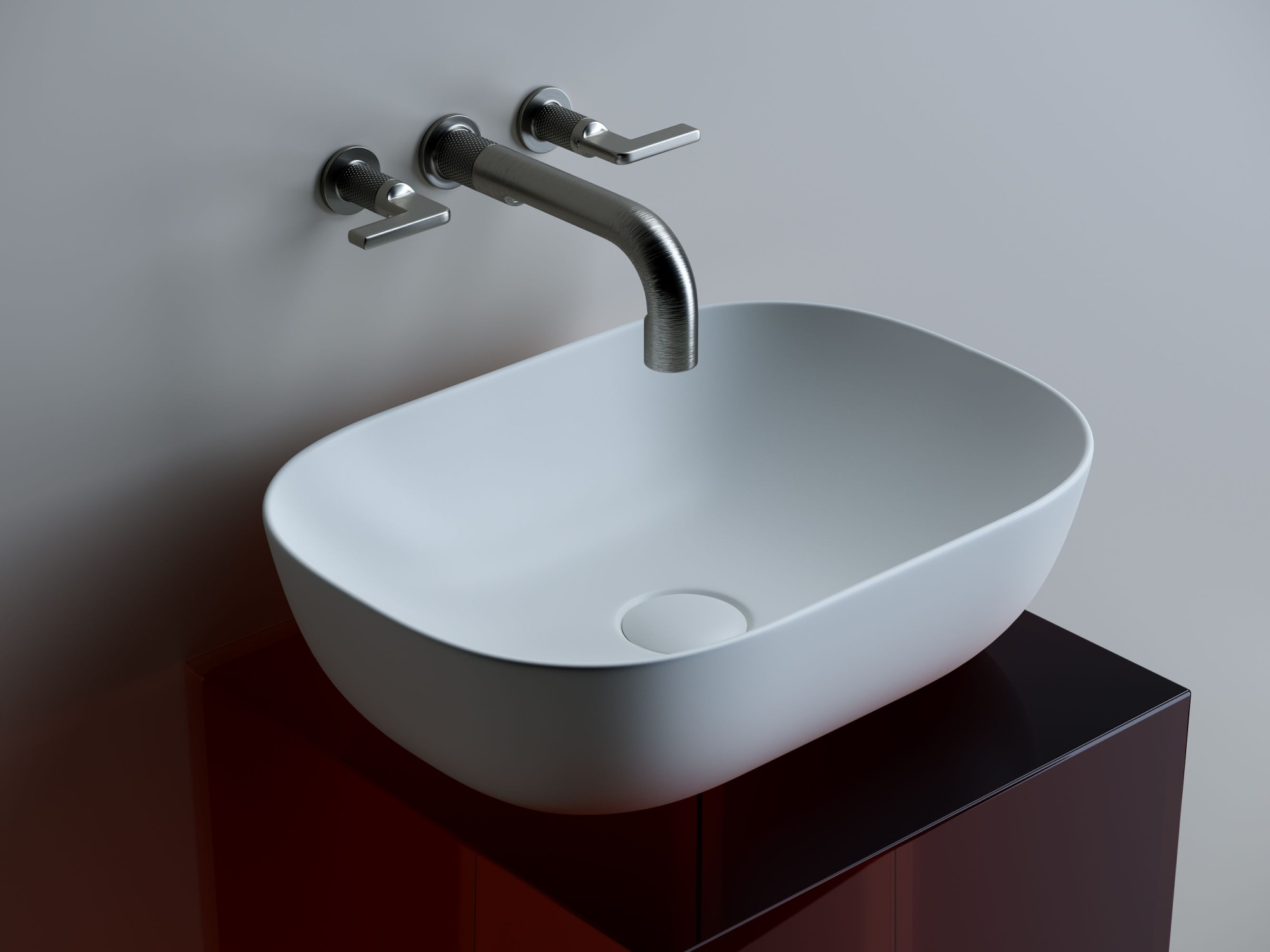 Умывальник чаша накладная прямоугольная CN6009MW