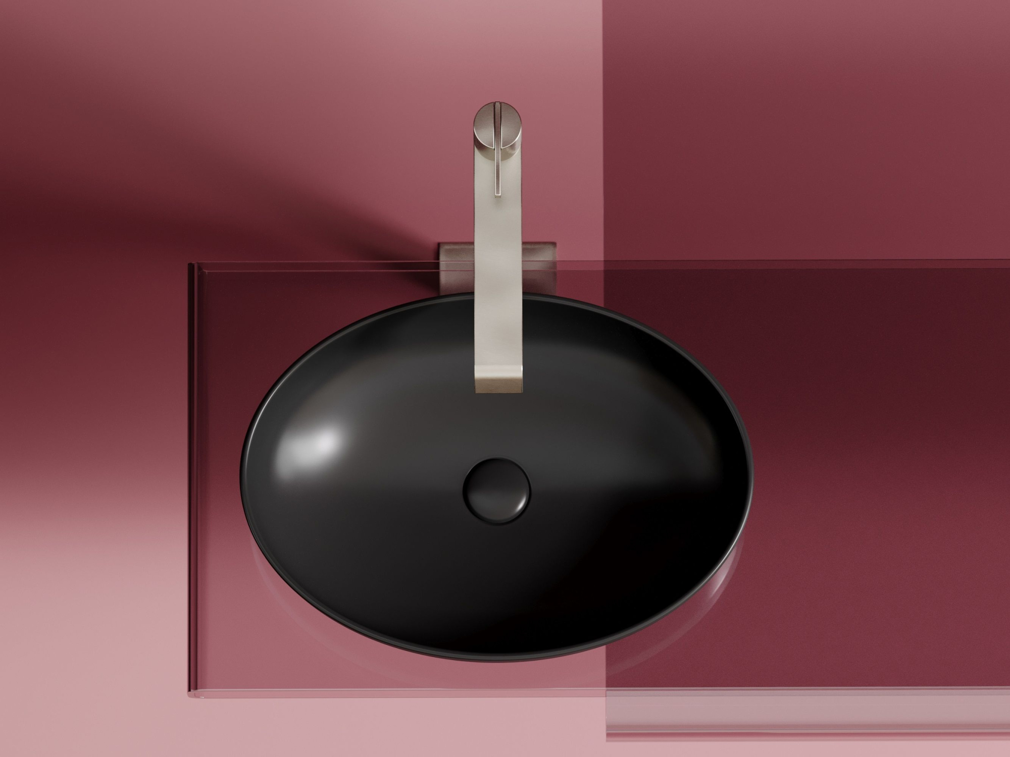 Умывальник чаша накладная овальная CN6056MB