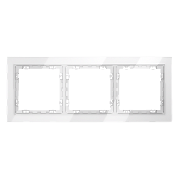 Рамка стеклянная VOLTUM S70 на 3 поста, (белый, стекло)