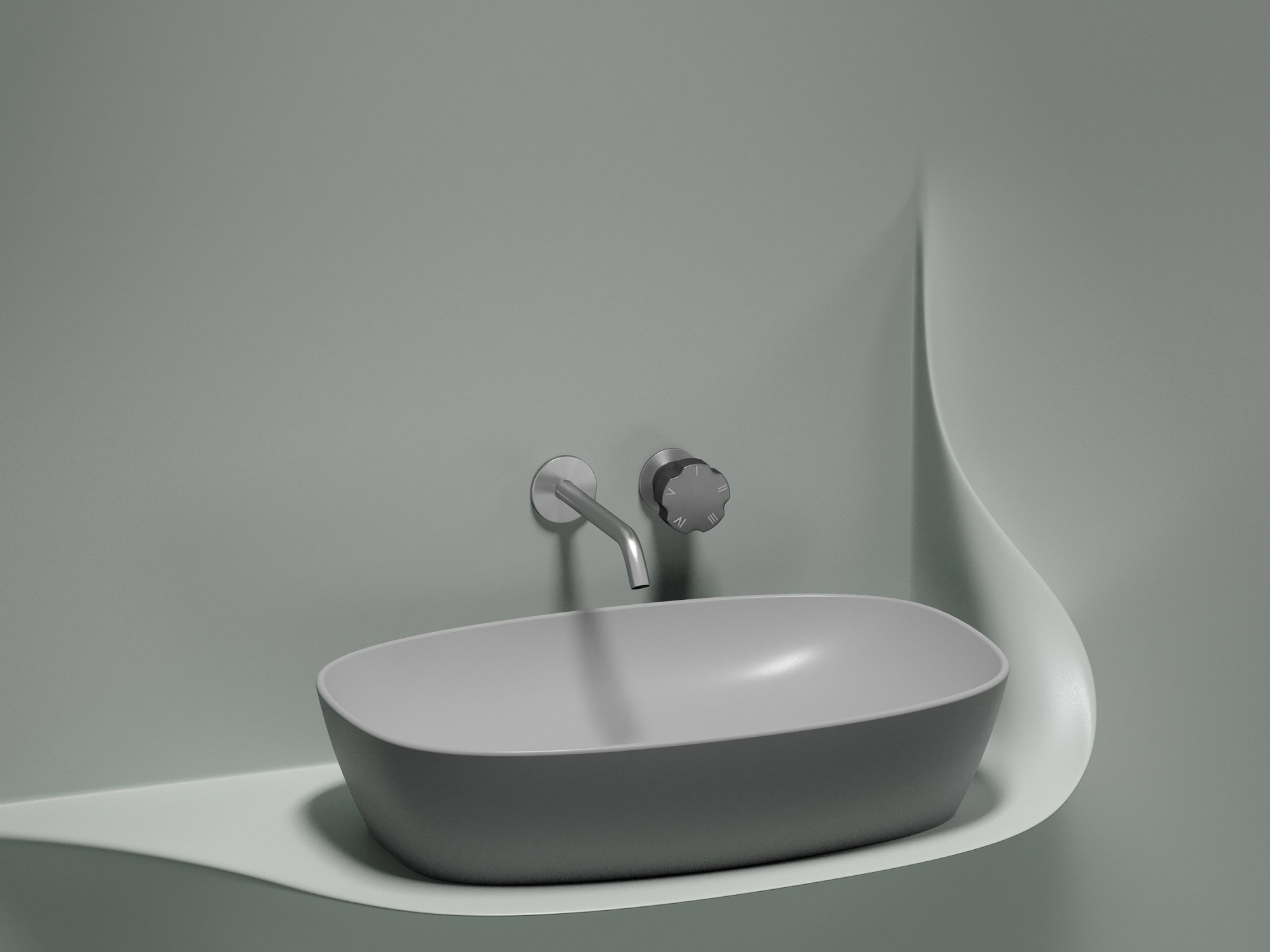 Умывальник чаша накладная овальная CN6049MSG