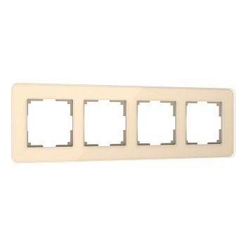 Рамка из стекла на 4 поста Elite айвори Werkel