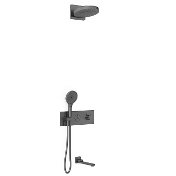 Душевая система Vincea VSFW-432TI1GM встраиваемая в стену цвет вороненая сталь