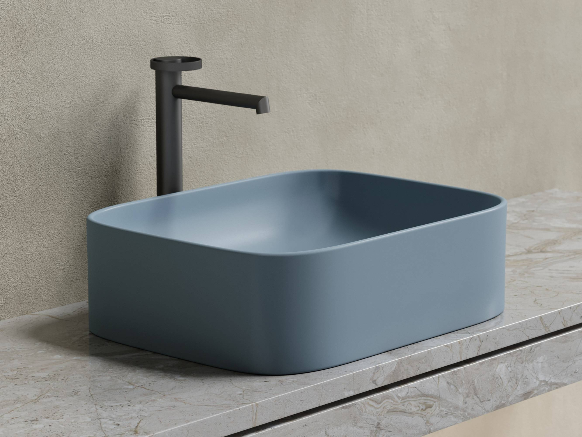 Умывальник чаша накладная прямоугольная CN6052MHL