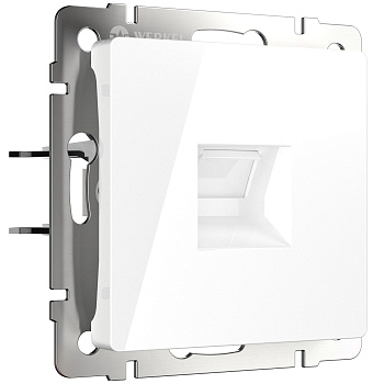 Телефонная розетка RJ-11 (белая глянцевая) Werkel