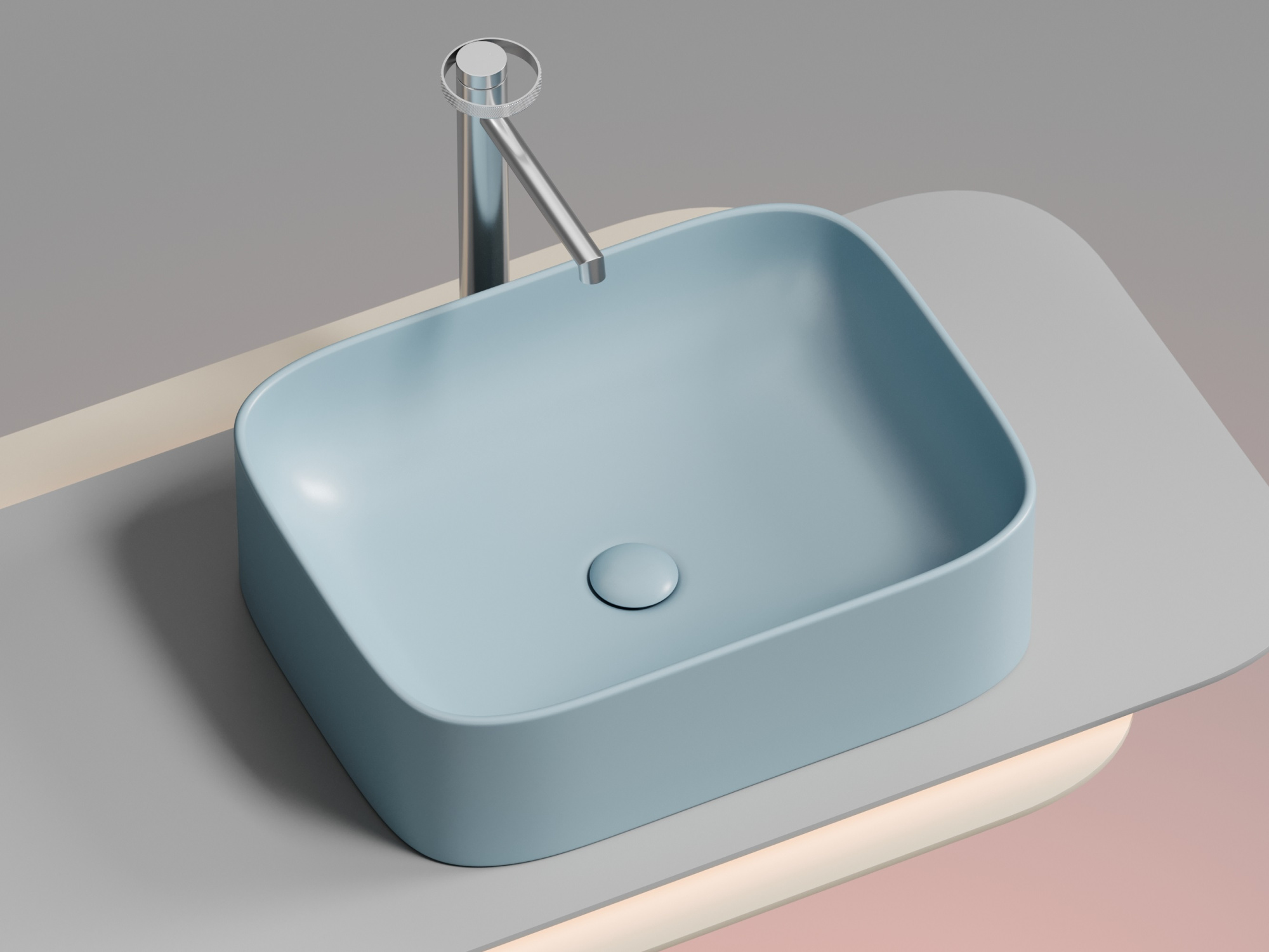 Умывальник чаша накладная прямоугольная CN6052ML