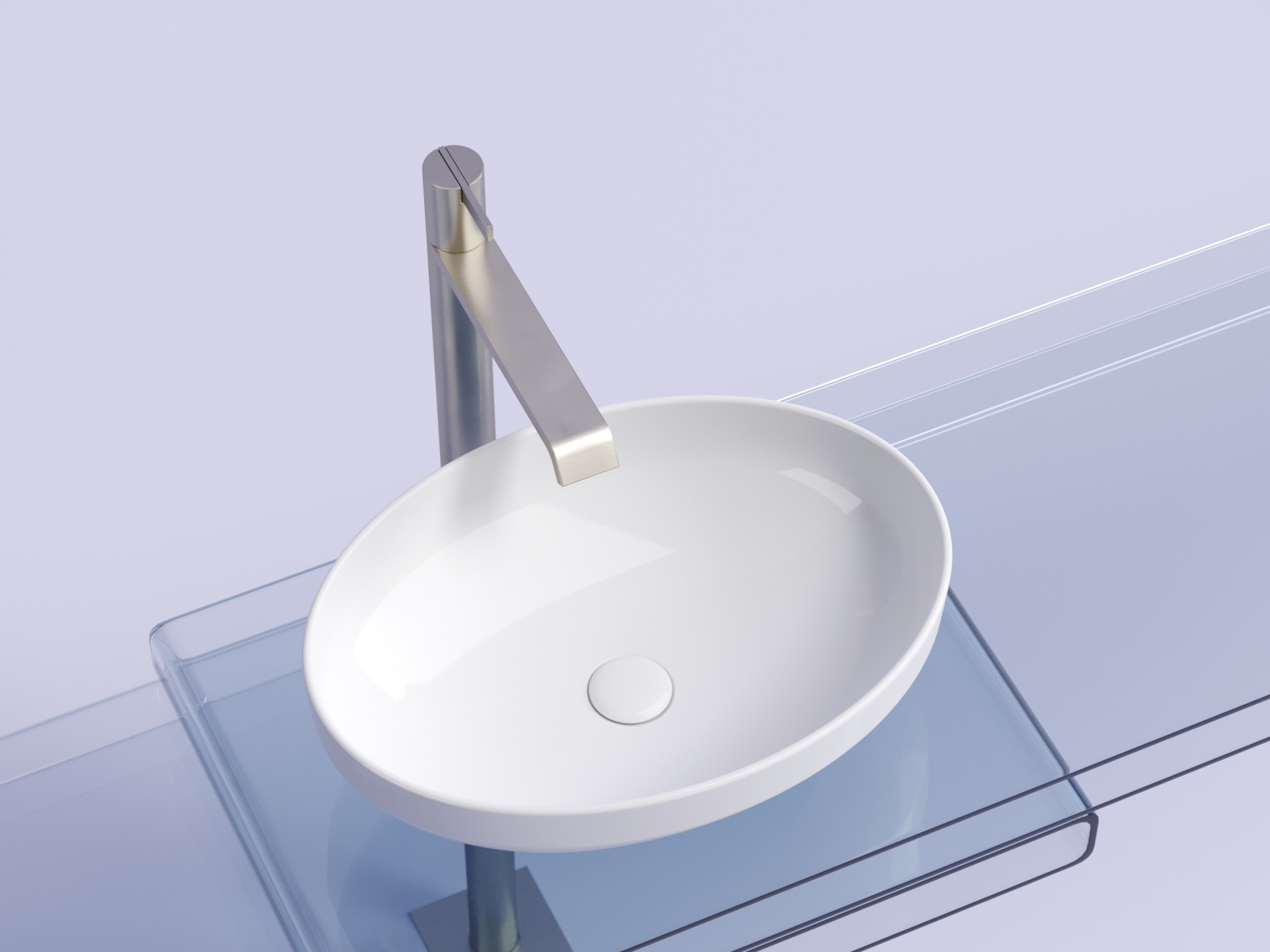 Умывальник чаша накладная овальная CN6056